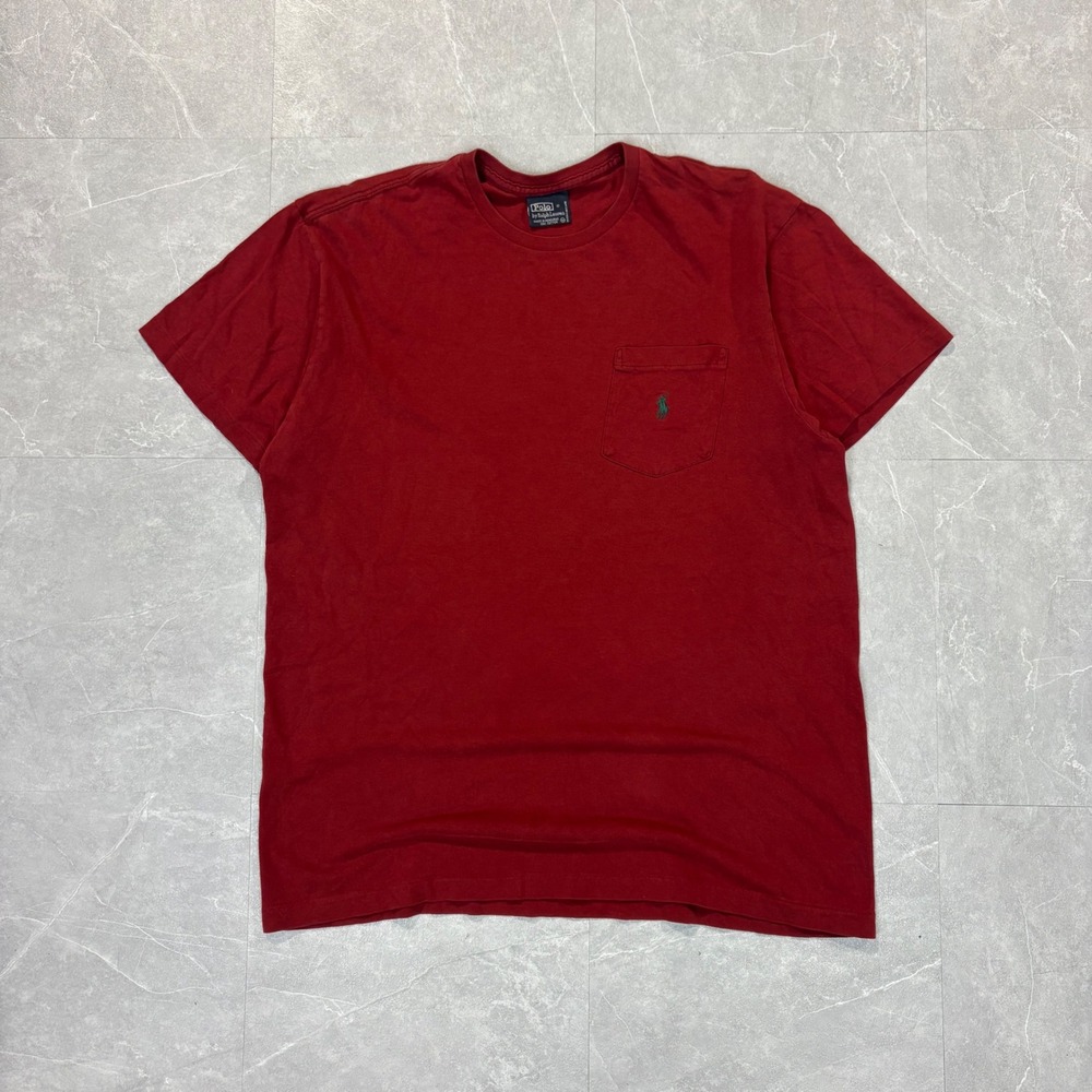Polo Ralph Lauren Mens Medium Red Short Sleeve Pocket T-Shirt Cotton Pony Logo